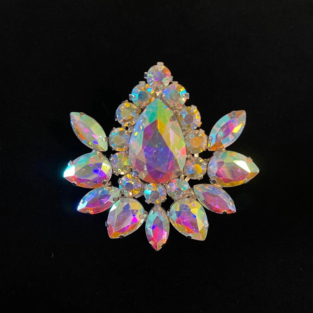 Stonefans Colorful Exaggerated Geometric Rings Adjustable Drag Queen Fashion Water Drop Rhinestone Finger Ring Handmade Jewelry view 2