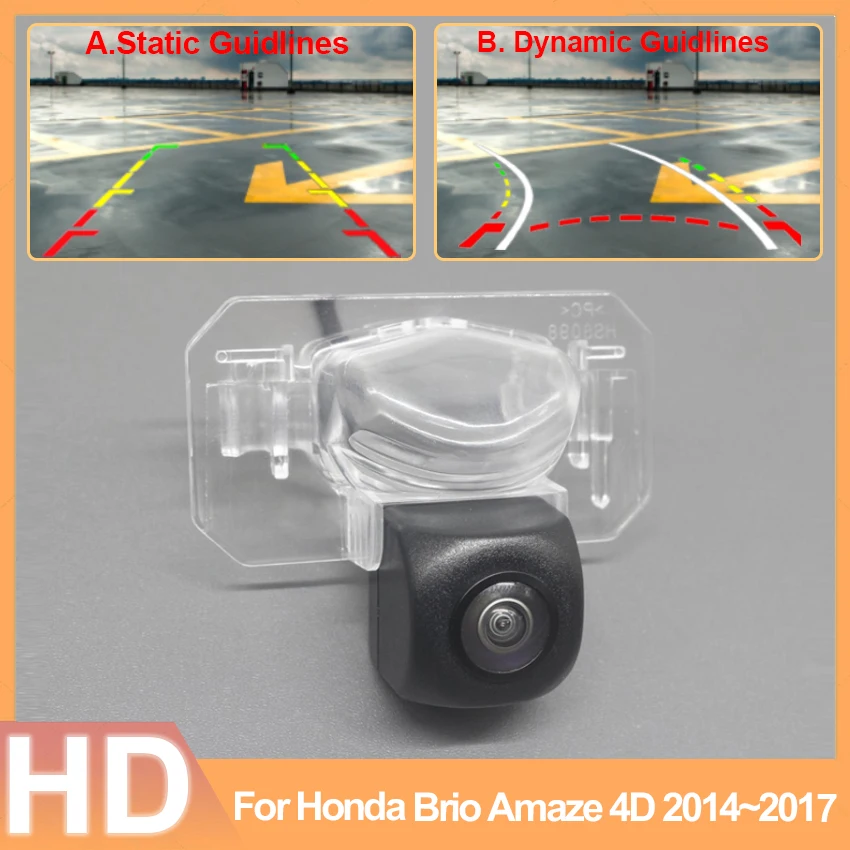 140 Degree HD 1280x720P Rear View Camera For Honda Brio Amaze 4D 2014 2015 2016 2017 Night Vision Parking Reverse Camera