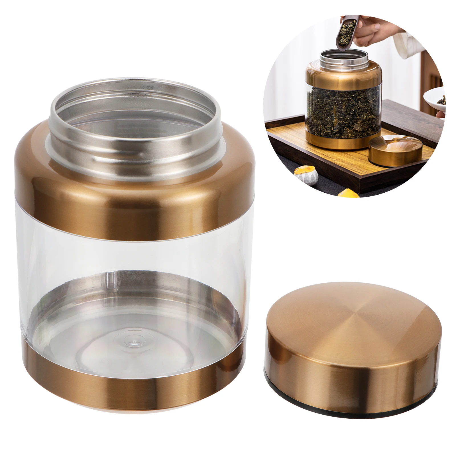 

Storage Jar Sealed Canisters Flour Container Rice Stainless Steel Dried Fruit Cereal Press-type Tank Vacuum Metal Canning Jars