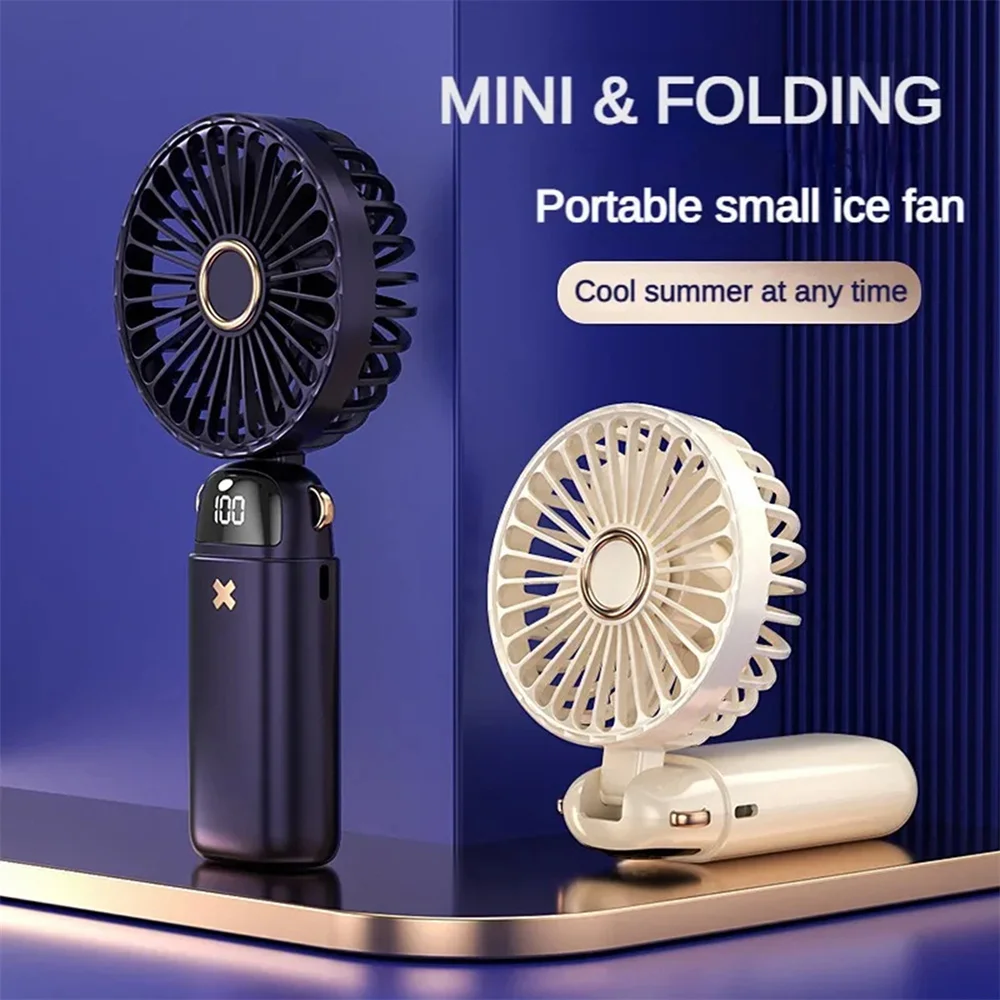 3000ma Handheld Neck Digital Fanstudent Outdoor Portable Usb Rechargeable Fandesktop Aromatherapy Mini Fan