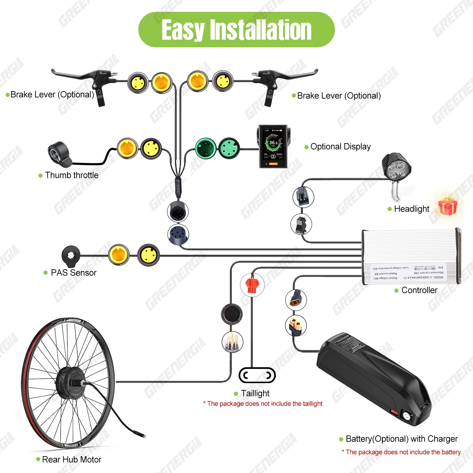 Bafang 48 فولت 500 واط المحور الخلفي مجموعات المحرك EBike محرك عجلة دراجة كهربائية فرش السيارات دراجة تحويل عدة بطارية 13Ah 20Ah
