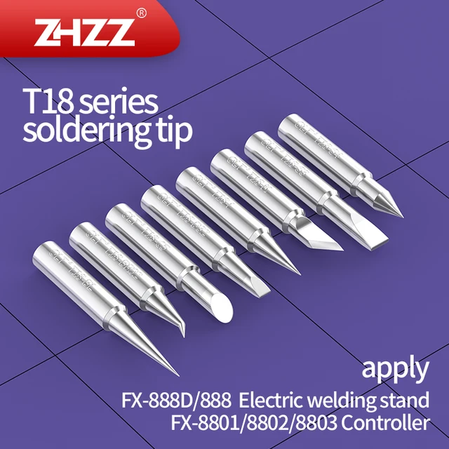 Końcówka lutownicza T18 T18-K B I BR02 C1 BL S4 SB CF15 do stacji lutowniczych HAKKO FX-888D FX-600 FX-889 FX-8801/8802/8803/8805
