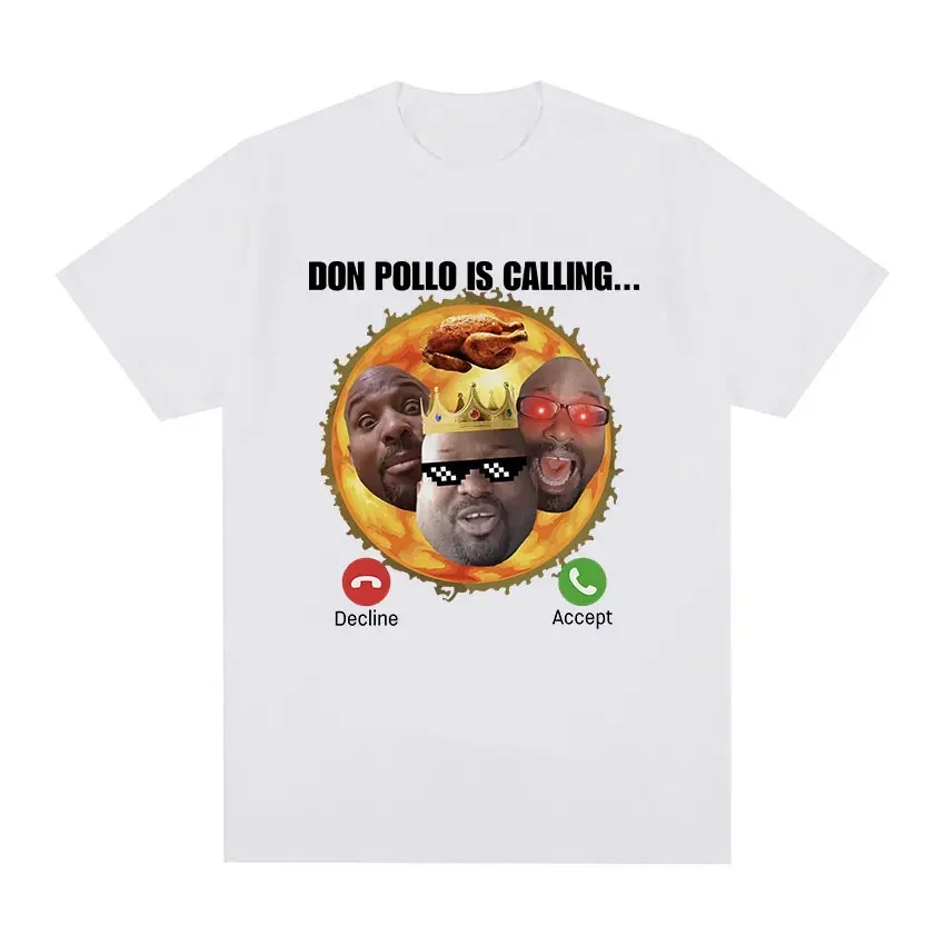 Don Pollo Funny Meme Pattern T-shirt Ohio King Top Clothing T-shirt Women's Retro Fashion Casual Large T-shirt