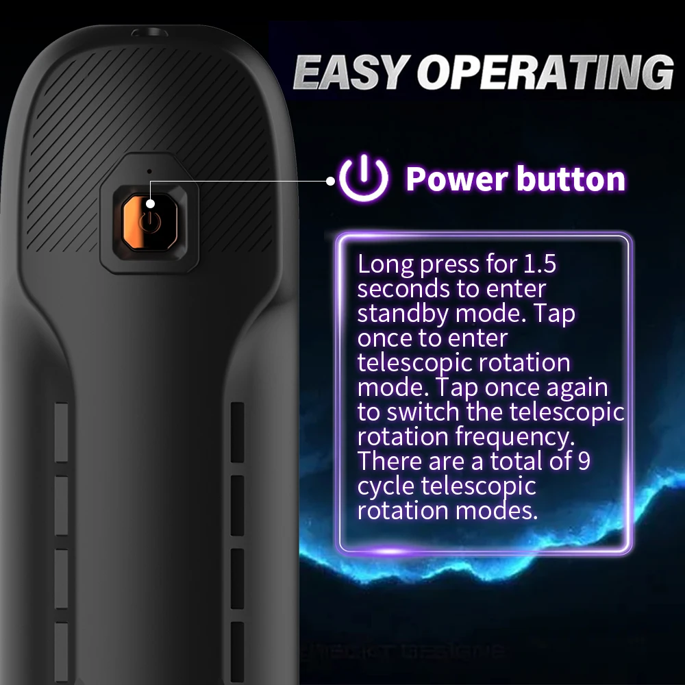Rotating Male Masturbator Cup Sucking Penis Trainer Thrusting Pocket Pussy Adult Sex Toys For Men - view 5