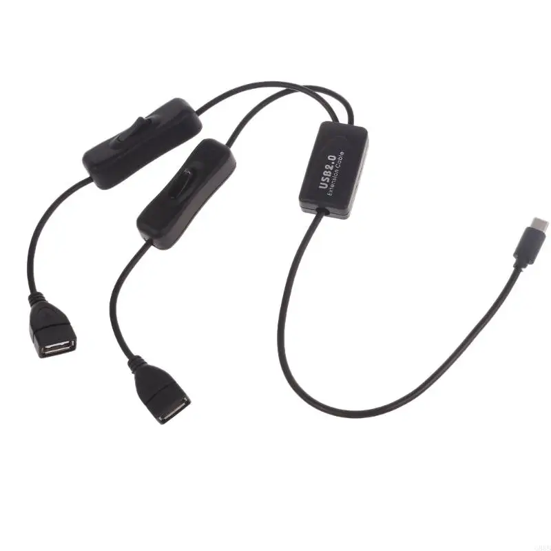 

G88B USB to Type-C Cable with Switches High-Speed Data Transfer and Charging Cord for Digital Devices and Accessories