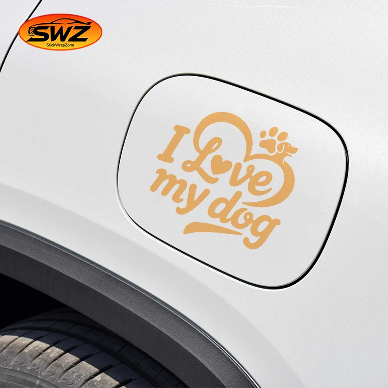 

I Love My Dog Pet Decal – Cute Heart Dog Sticker for Car, Motorcycle, Water Bottle & Laptop, Waterproof Gift for Dog Lovers