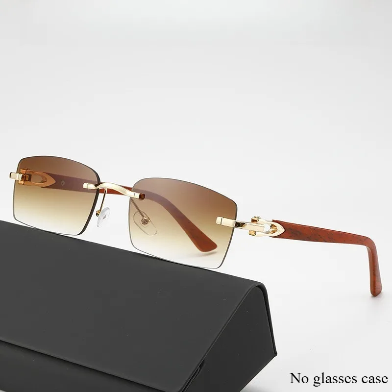Retro Rahmenlose Rechteckige Brille mit Leichtem und Minimalistischem Rahmenlosem Design für Männer und Frauen