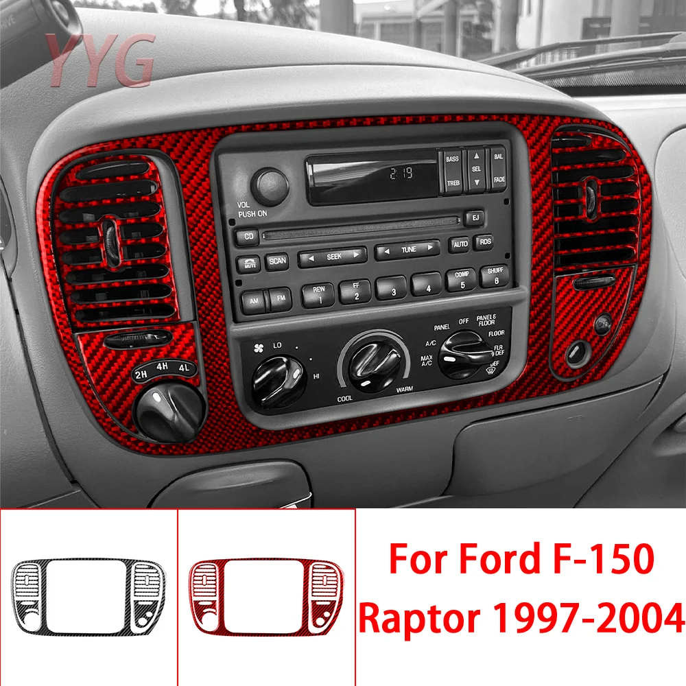 

For Ford F-150 Raptor 1997-2004 Central Control Air Conditioning Radio CD Panel Kit Car Interior Accessories Decorative Stickers