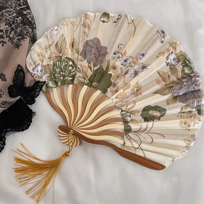 Chinese Style Ink Folding Fan New Chinese Classical Retro Cheongsam Props Summer Portable Folding Fan of Ancient Style