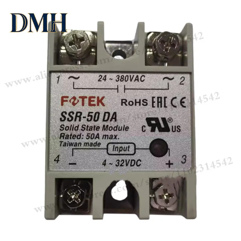 Dmh .Authentic Original Single Phase Solid State Relay SSR- 10DA 25DA 40DA 50DA 75DA 10DA-H 25DA-H 40DA-H 50DA-H 75DA-H