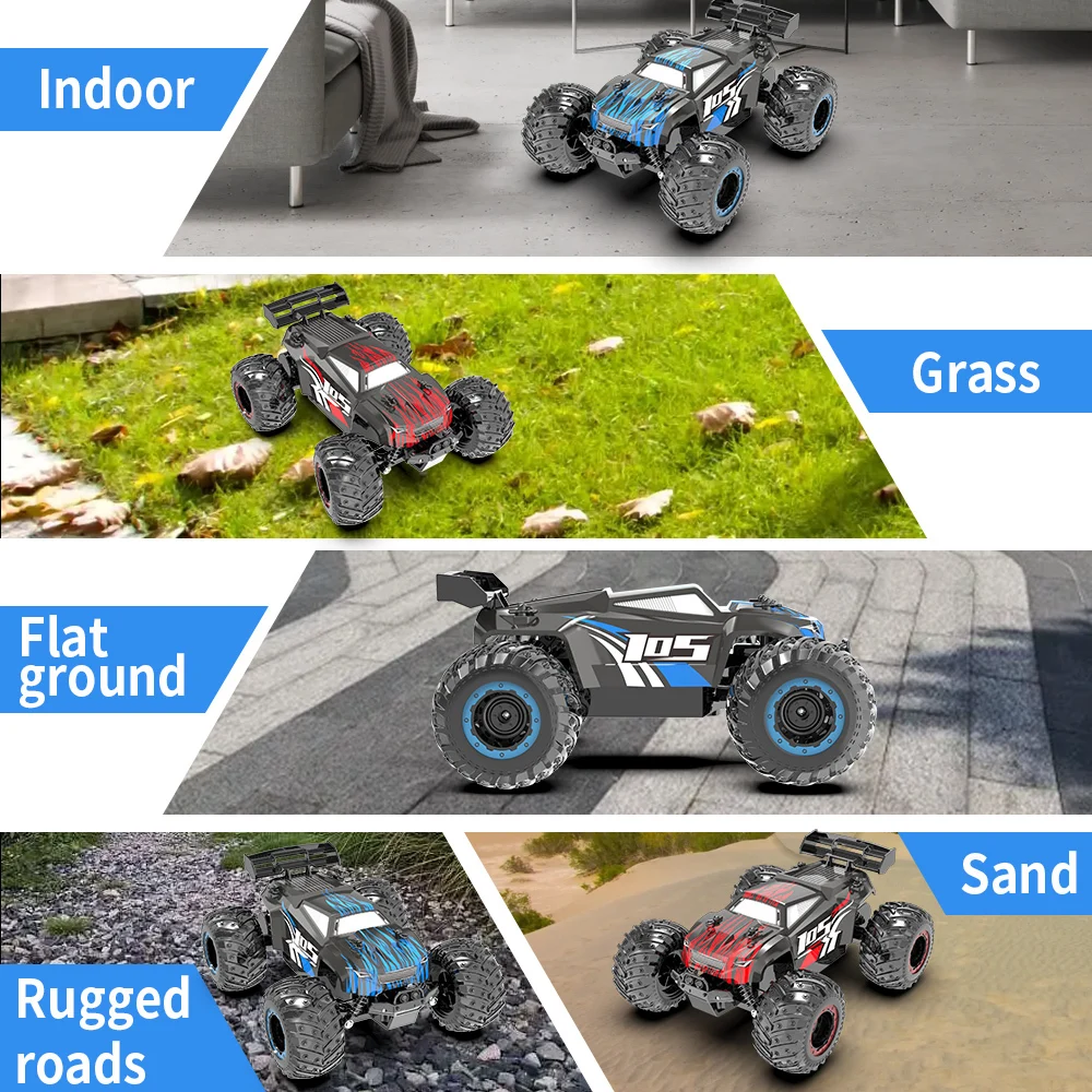 JJRC Q105 1:18 High Speed Remote Control Car 2.4Ghz Double Motors Drive Climbing RC Off Road Drift Vehicle Cars LED Light Toy