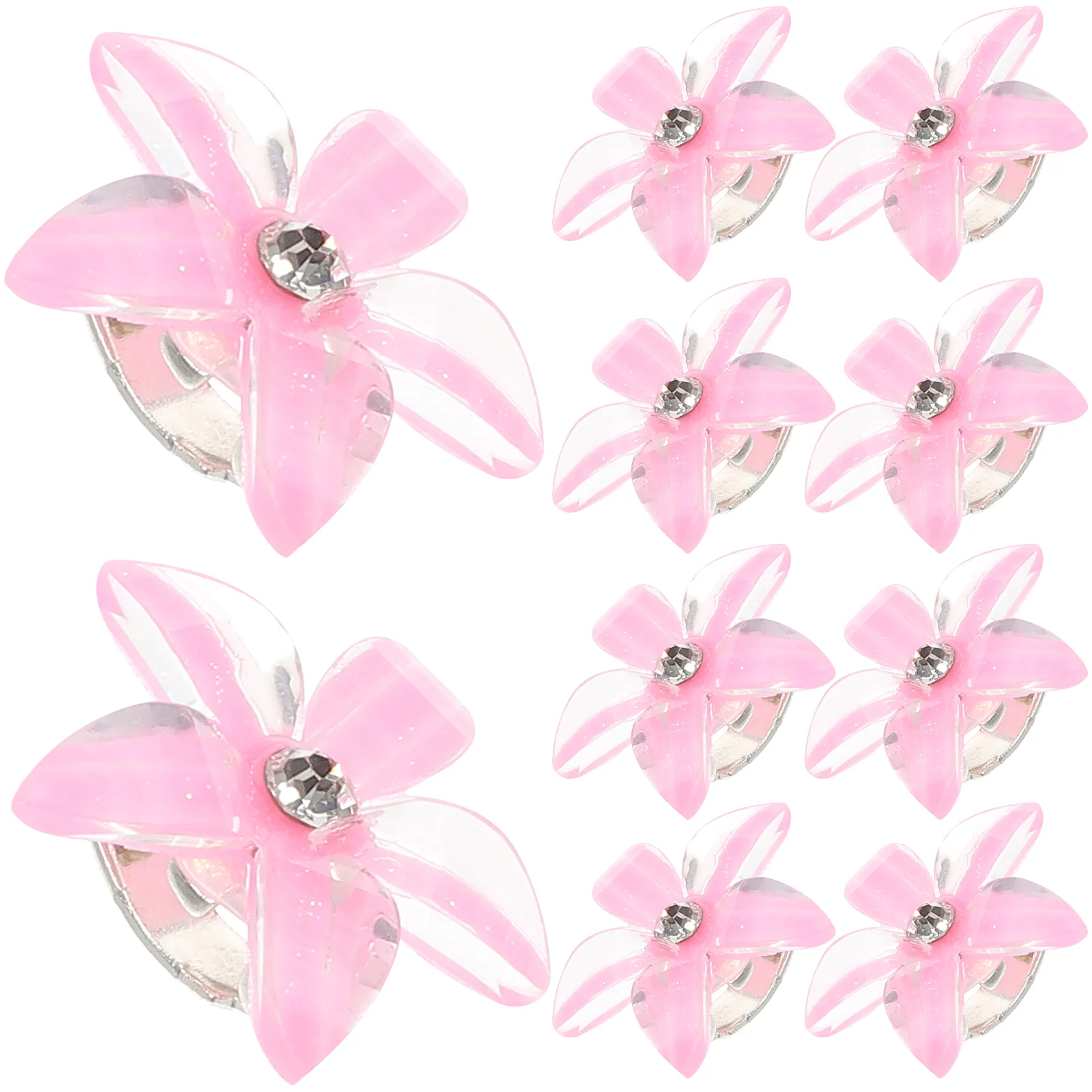 10 Pcs Children's Rhinestone Hair Clip Toddler Girl Clips Claw for Thick Flower Small Mini Rhinestones