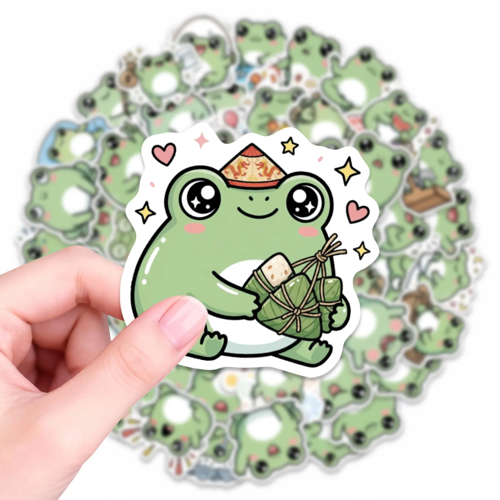 

10/56PCS Kawaii Frog Cartoon Stickers Cute Animal Meme Graffiti Creativity Decoration DIY Fridge Toys Laptop Guitar Bike Decals