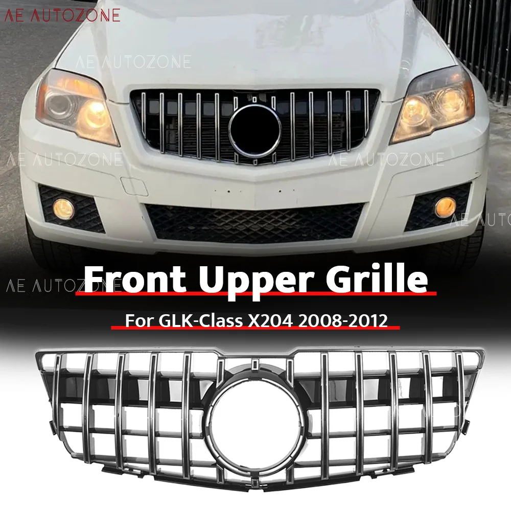 

Chrome Silver Front Bumper Grille For GLK-Class X204 2008-2012 GLK280 GLK300 GLK350