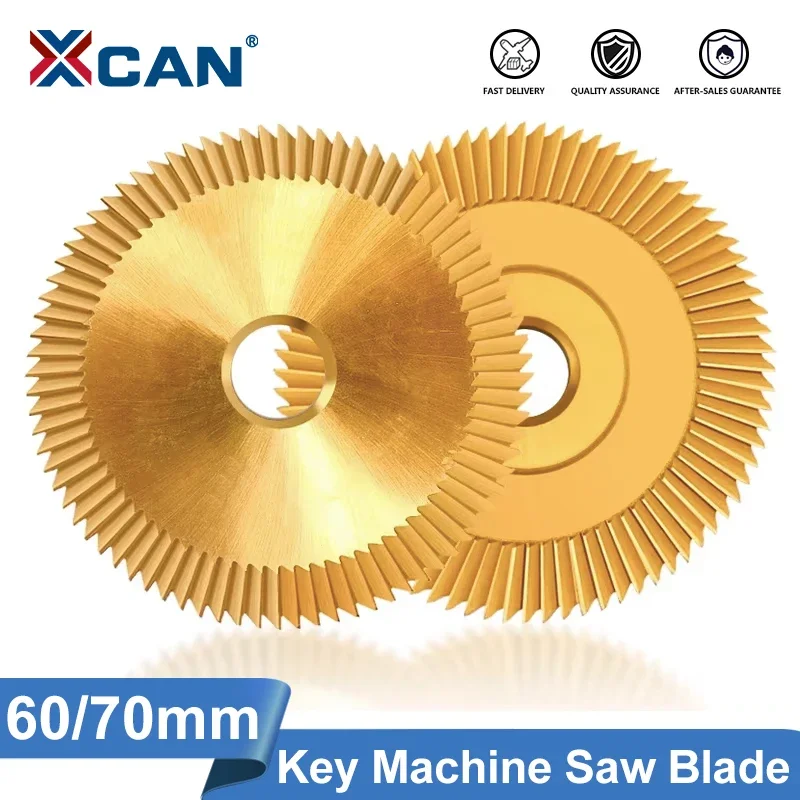 XCAN 1pc Key Duplicate Machine Saw Blade 60/70mm Double Side Titanium Coated Key Machine Cutter 60 80 Teeth for Copy Keys