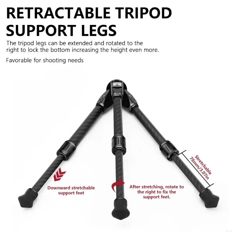 462B Lightweight Mini Tripod Desktop Tripod for Outdoor Photography with Carbon Fiber Legs and Multiple Angle Adjustment