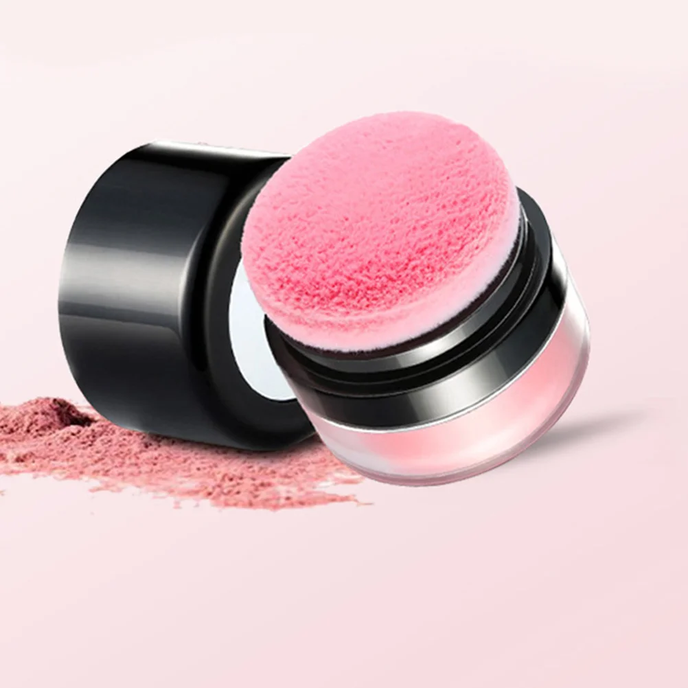 Colorete en polvo suelto con cabeza de seta para mejillas, acabado rosado Natural de larga duración, cojín de maquillaje portátil, colorete en polvo brillante