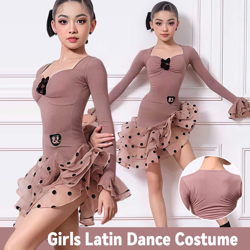 robe-de-danse-latine-pour-filles-manches-longues-jupe-a-volants-a-pois-pour-enfants-pour-la-pratique-et-les-competitions-de-tango-cha-cha-rumba