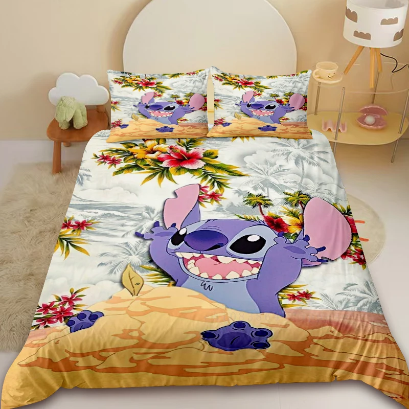 

3pcs Duvet Cover Set Stitch Cartoon Bedding Set Comforter Cover Full King for Bedroom Decor Teens Gifts