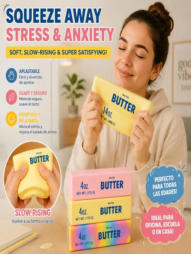 Quetschbares Elastisches Butterstab-Fidget-Spielzeug in Käseform, Stressabbau-Spiel, Lustiges Entspannungs- und Scherzspielzeug zur Angstlinderung