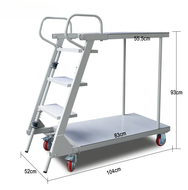 Factory direct sales movable climbing car, warehouse pickup climbing platform car, folding climbing ladder supermarket