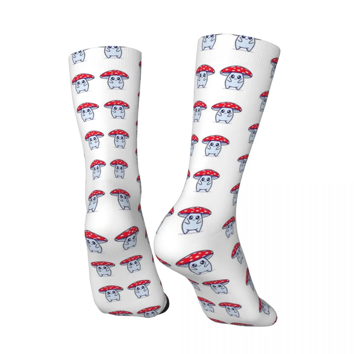 Funny Men's compression Socks Mushroom Cartoon Vintage Harajuku Vegetable party Street Style Novelty Pattern Crew Crazy Sock