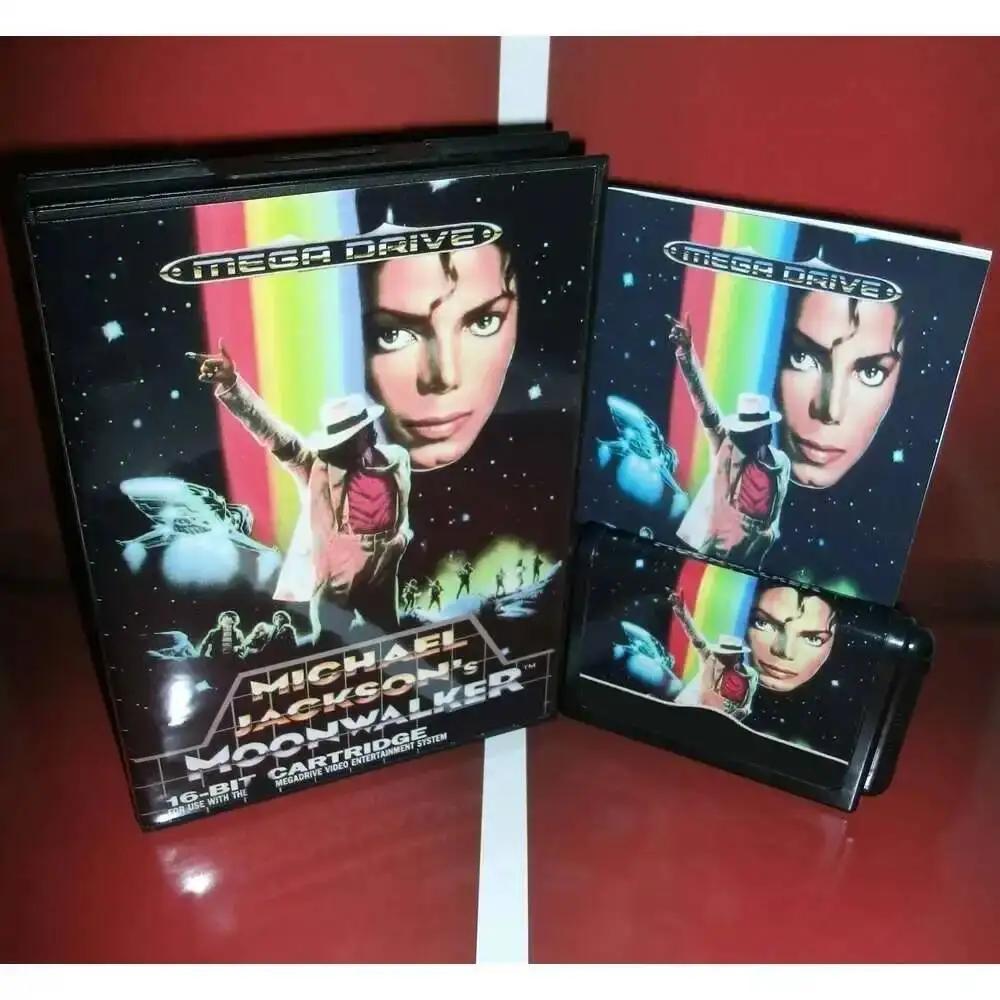 Novo Lançamento: Cartão de Jogo Moonwalker 16bit MD de Michael Jackson com Caixa de Varejo e Manual para Sega Mega Drive/Genesis