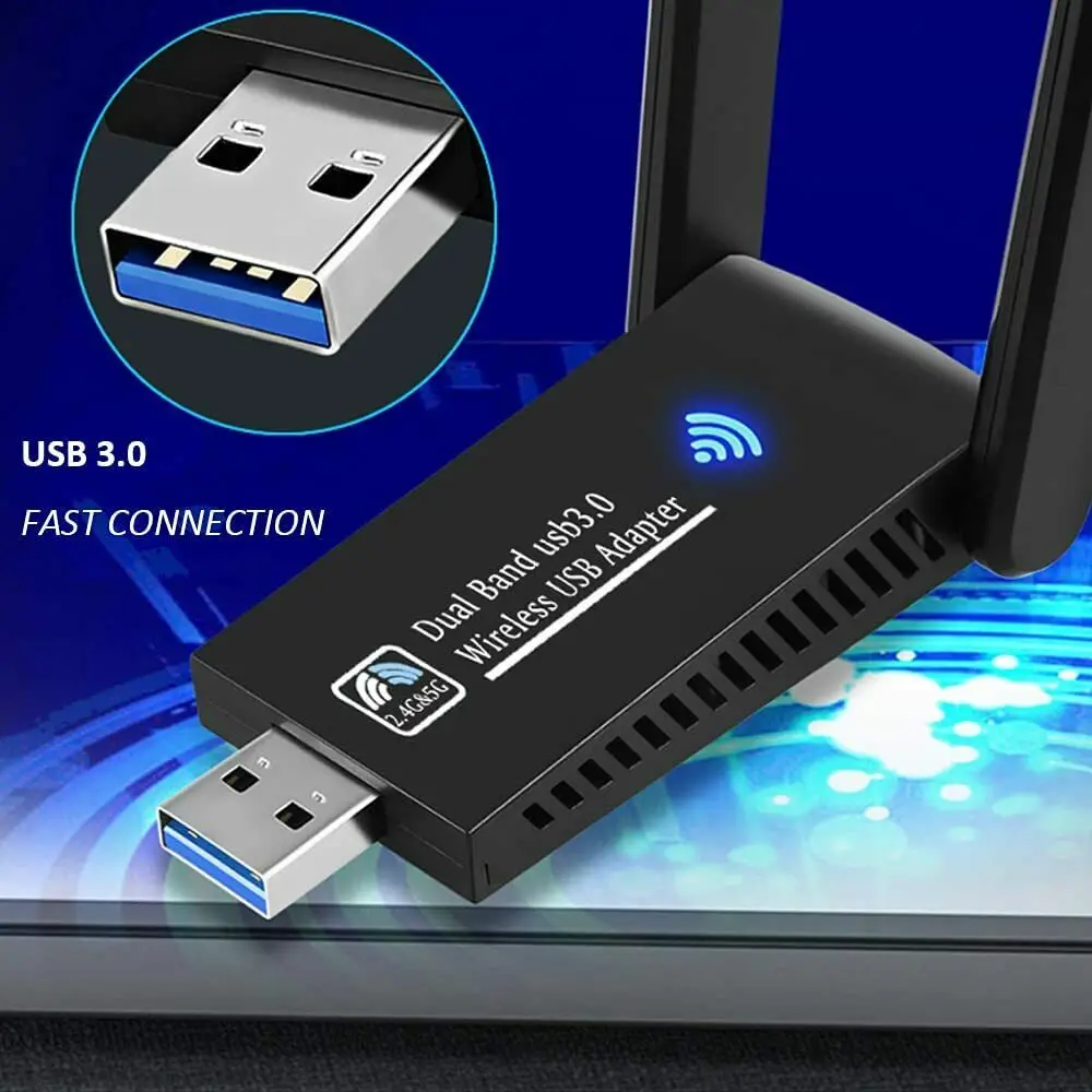 1300 Mbps WiFi Adapter USB 3.0 2.4/5 GHz Dual Band Wireless USB Adapter For Desktop Laptop Windows Mac Linux Wireless AP hotspot