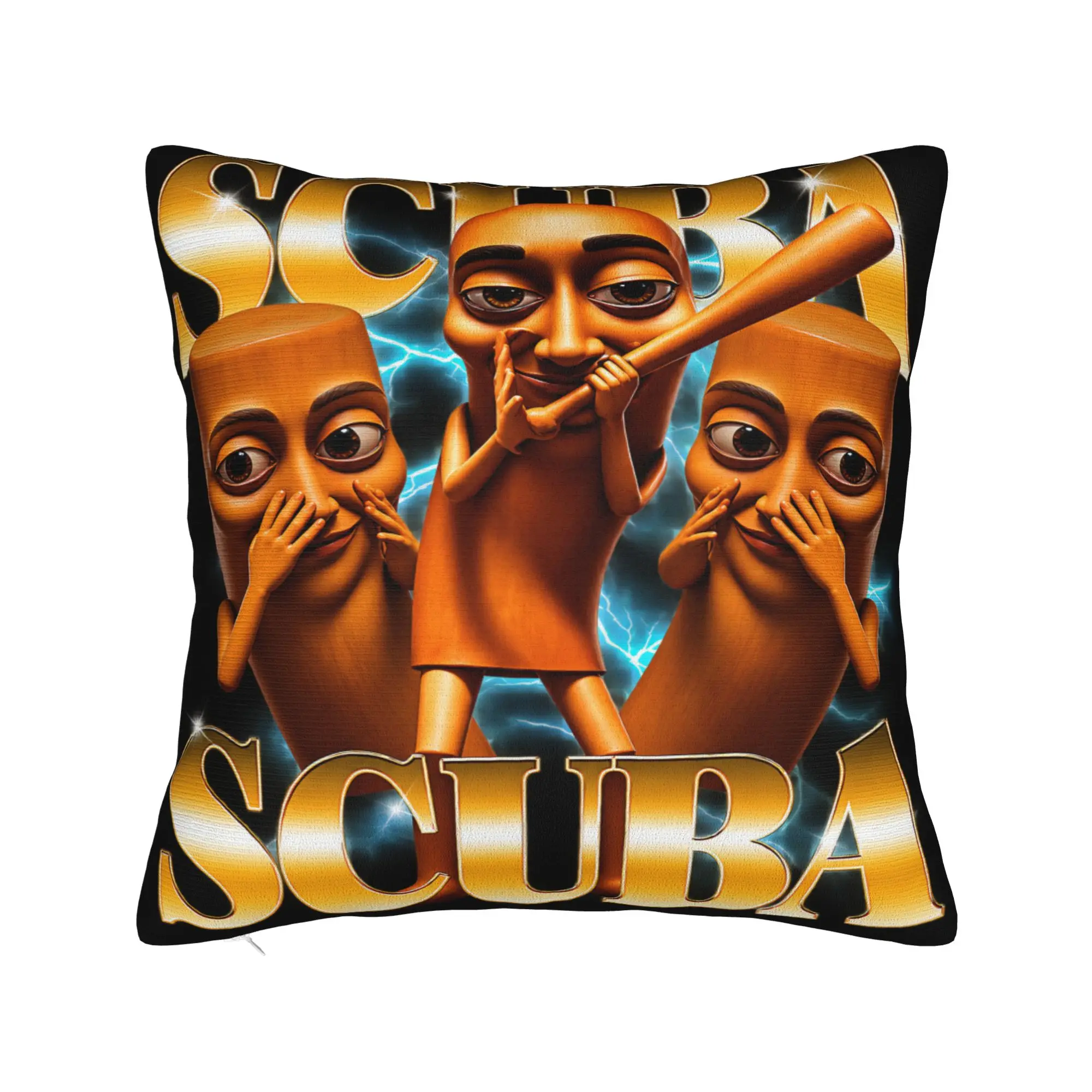 Pillow Cover Scuba Tung Tung Sahur Stupid Dance Y2K Brainrot Meme  Vintage Pillow Case For Sofa Home Decor Pillowcases