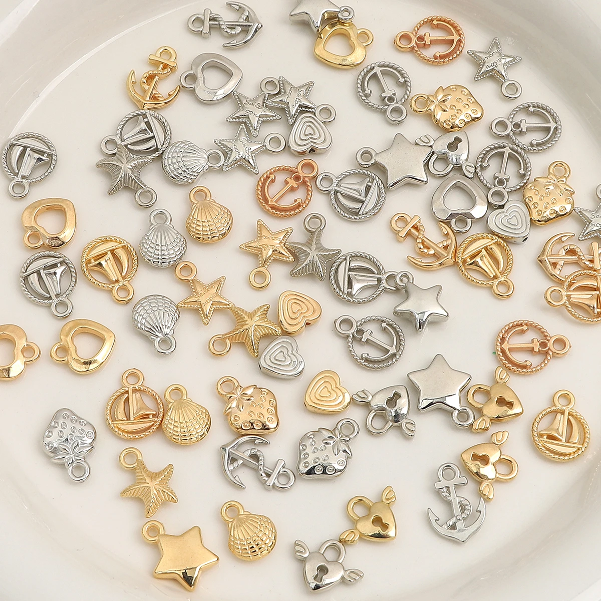 

20pcs Hearts Star Charms Plastic CCB Shell Pendant for DIY Bracelets Necklaces Earrings Jewelry Making Accessories