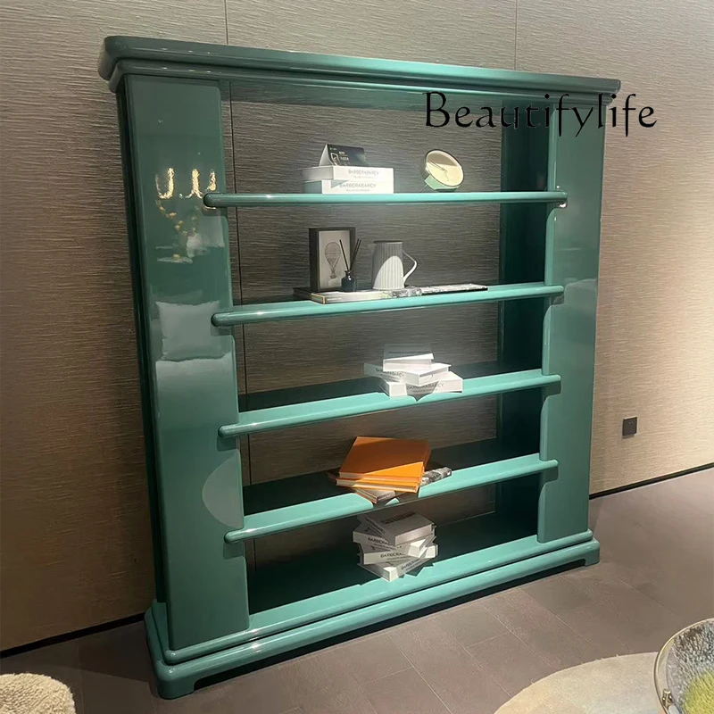 Italian simple solid wood bookcase modern luxury solid wood storage bookshelf storage designer style fashion