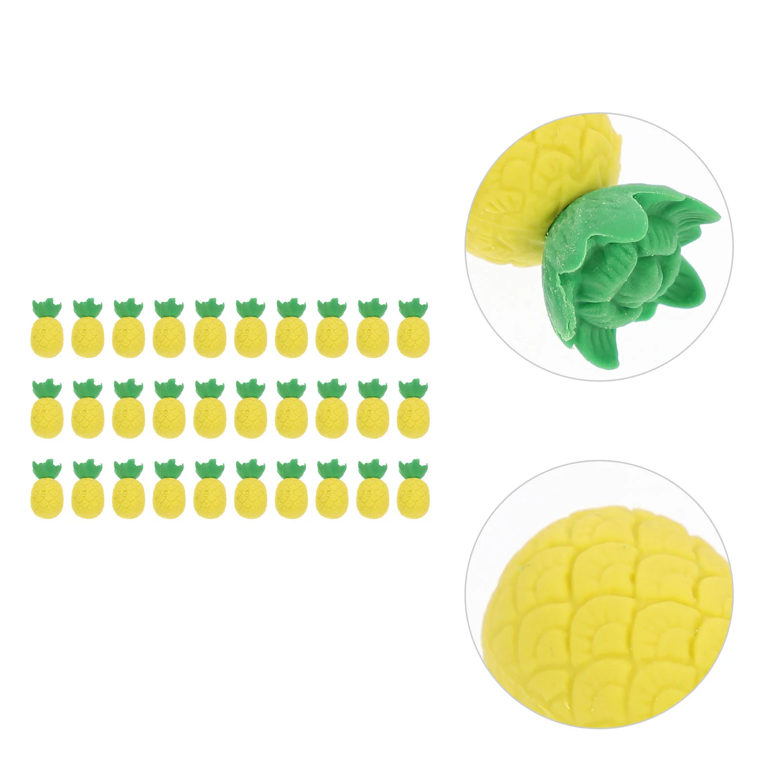 

30 Pcs School Stationery Supplies Pineapple Eraser Erasers for Kids Cartoon Student