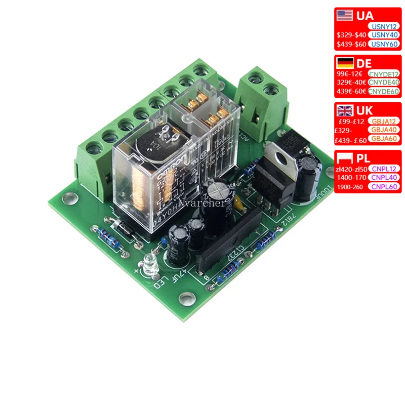 Nvarcher Speaker delay protection board With relay finished  12-18V For Amplifier Support BTL