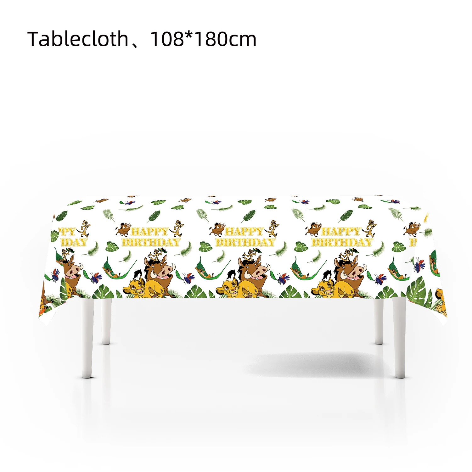 1/3pcs Lion King Simba Pumbaa Timon Jungle Printed Disposable Tablecloth Waterproof 108x180cm Safari Birthday Party Decorations view 2