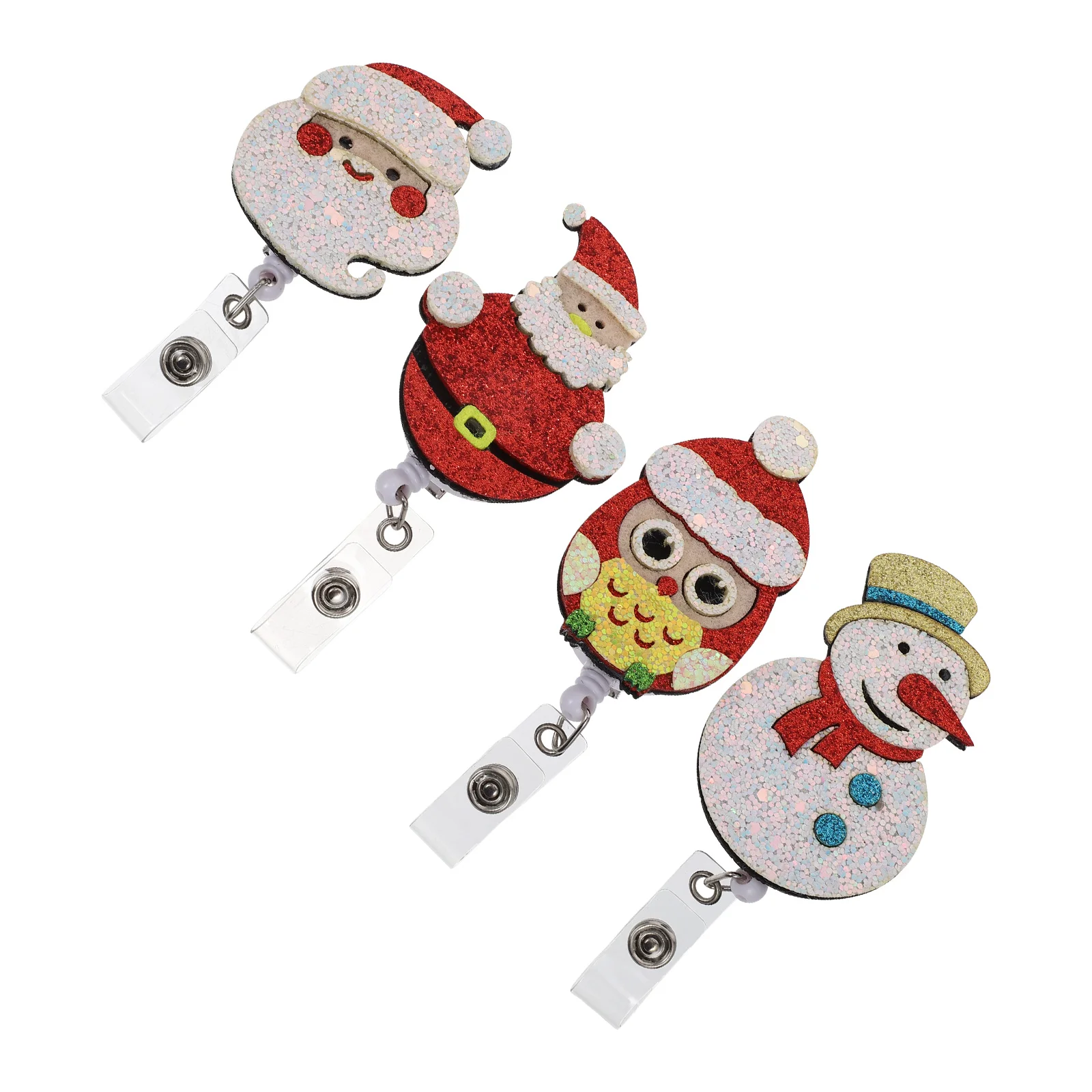 4 Pcs Stethoscope Badge Holder Festive ABS Holders Care Assorted Color Christmas