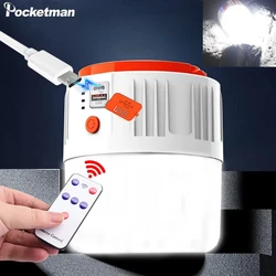 Solar Portable Lanterns LED Remote Control Lantern Outdoor Camping Tent Lamp Emergency Light USB Rechargeable Night Market Bulb