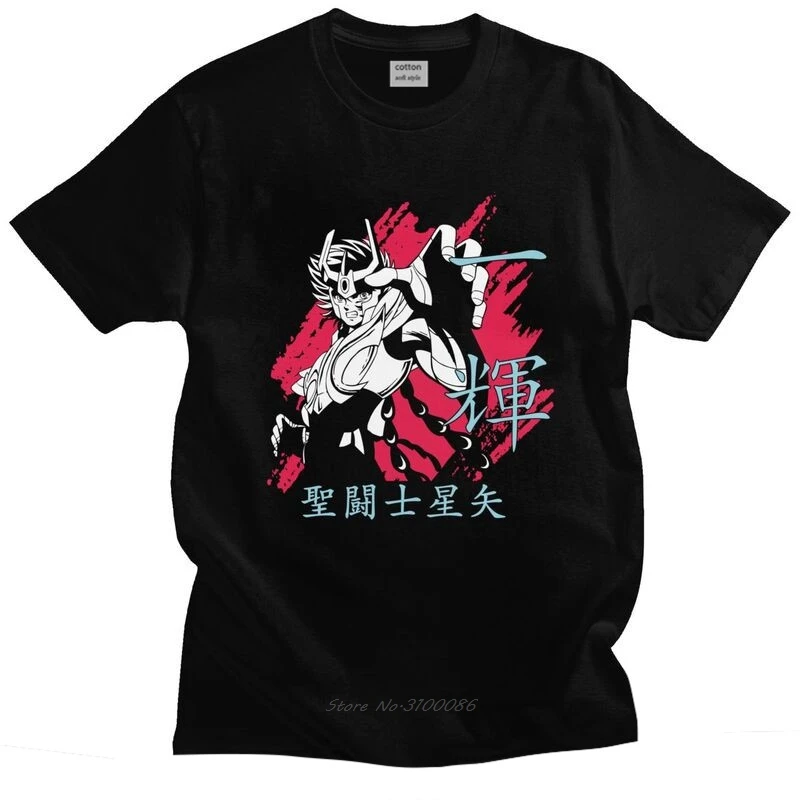 Ikki Saint Seiya футболка мужские хлопковые футболки рыцари зодиака футболки с коротким рукавом модная футболка одежда