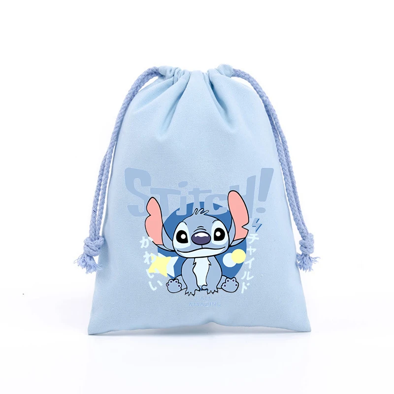 Stitch Disney Cute Gift Bag Drawstring Pockets Storage Bags Cartoon Drawstring SchoolBag Anime New Kids Birthday Kawaii Gifts