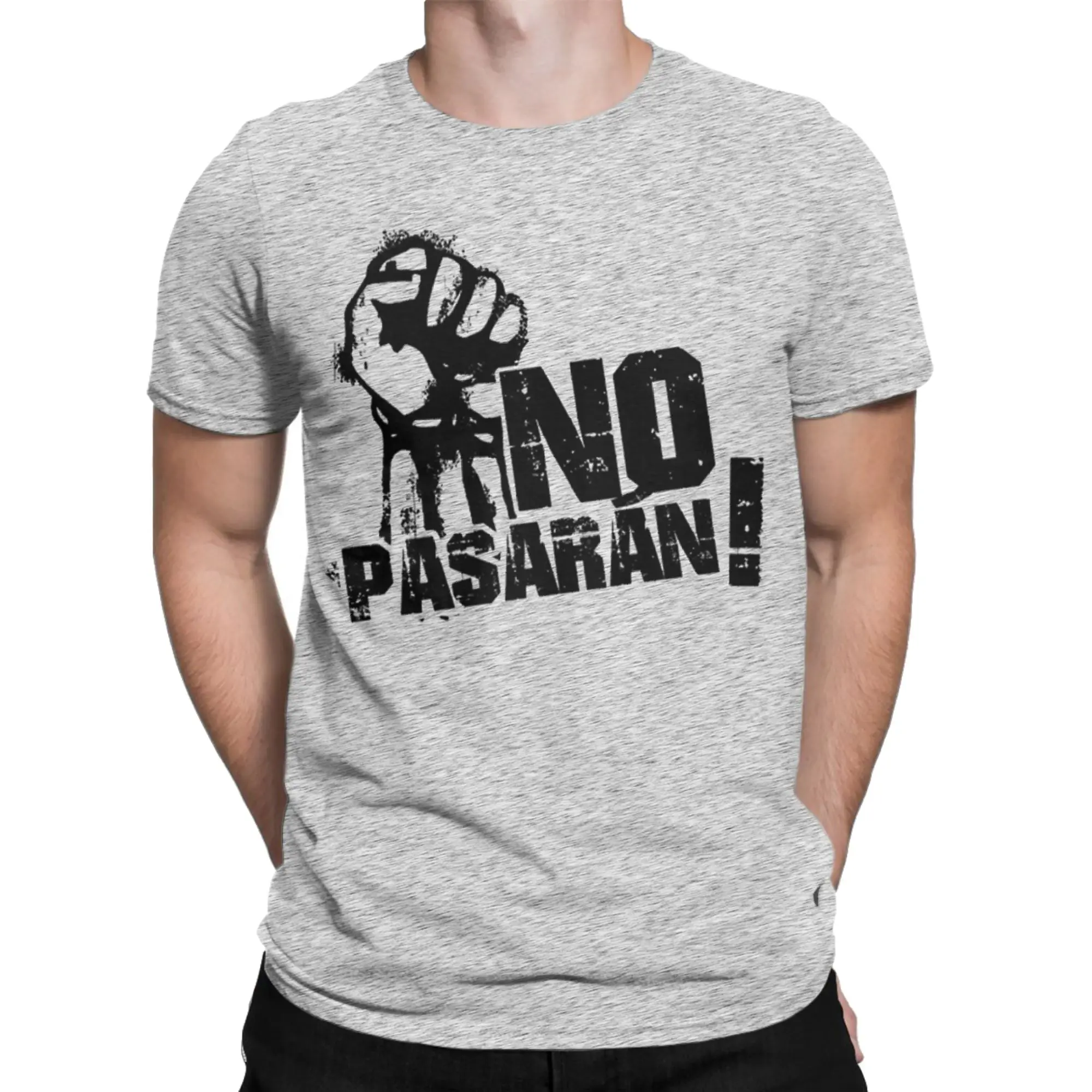 Revolution No Pasaran T-Shirt for Men Women  Vintage Cotton Tees Crewneck Short Sleeve T Shirts Unique Clothes