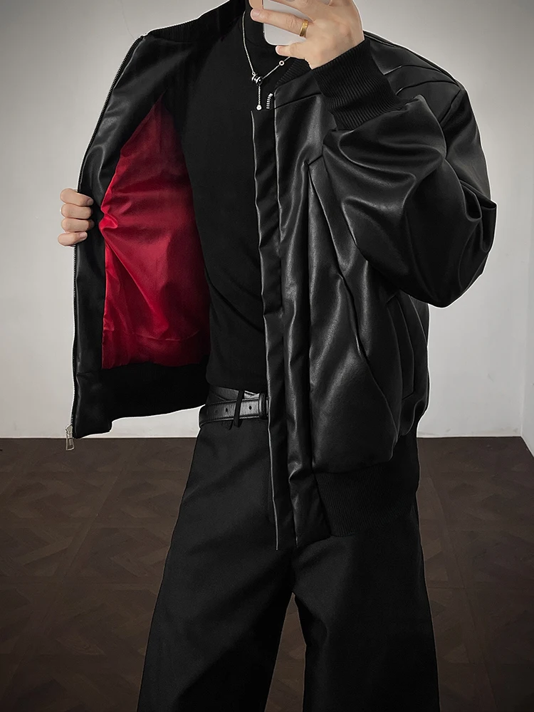 

Мужская осенняя кожаная куртка American Sle Heavyweight: стильная, свободная, молодежная, мотоциклетная, из искусственной кожи, премиум-класса