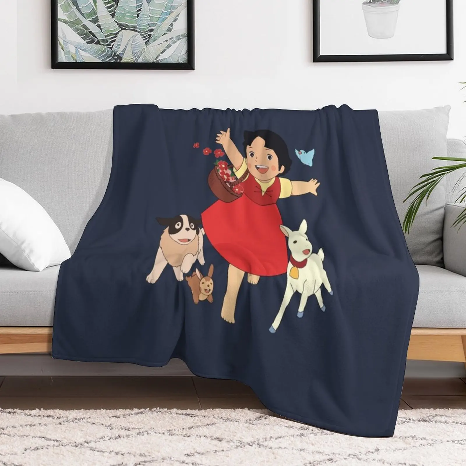 

Heidi the girl from the Alps Throw Blanket Multi-Purpose Bed covers Blankets For Baby Luxury Designer Blankets