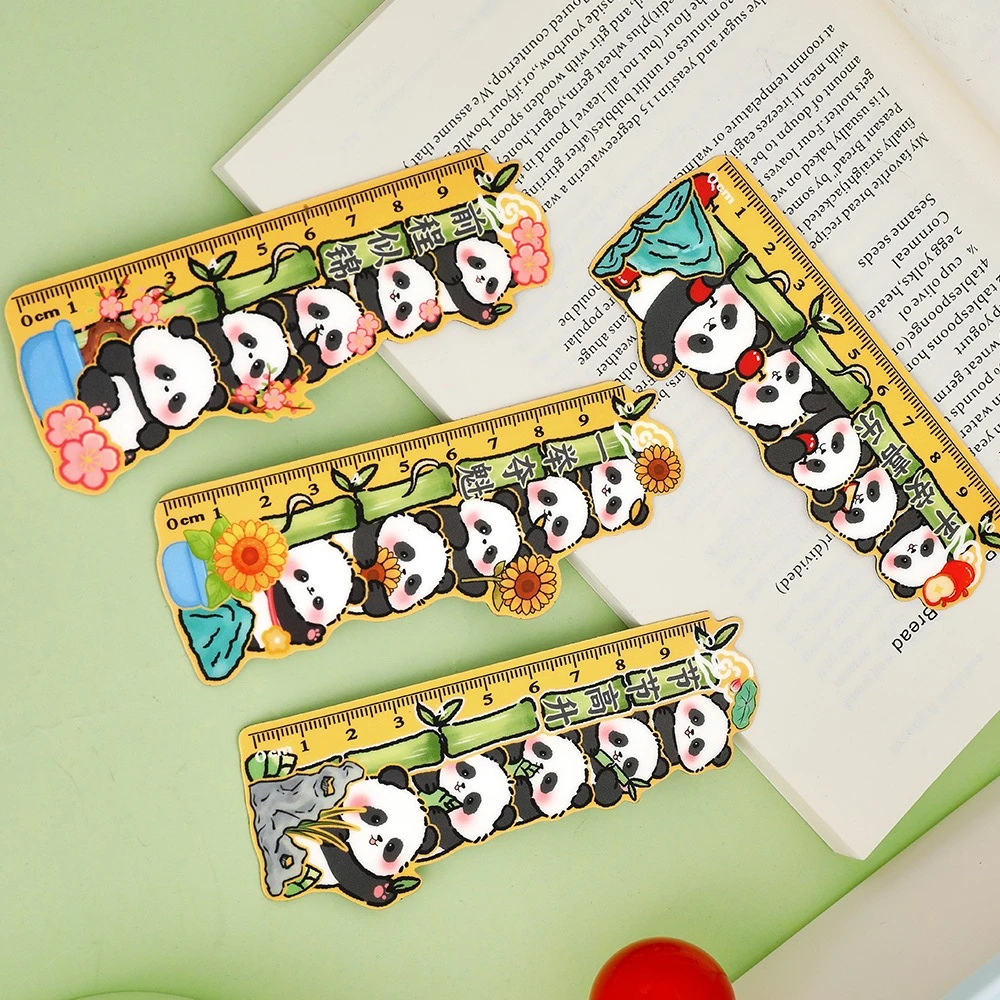 20 pcs Wholesale Panda Stacking Magnetic Bookmark ,Cute Inspirational Ruler High Value Merchandise Magnetic Straight Ruler