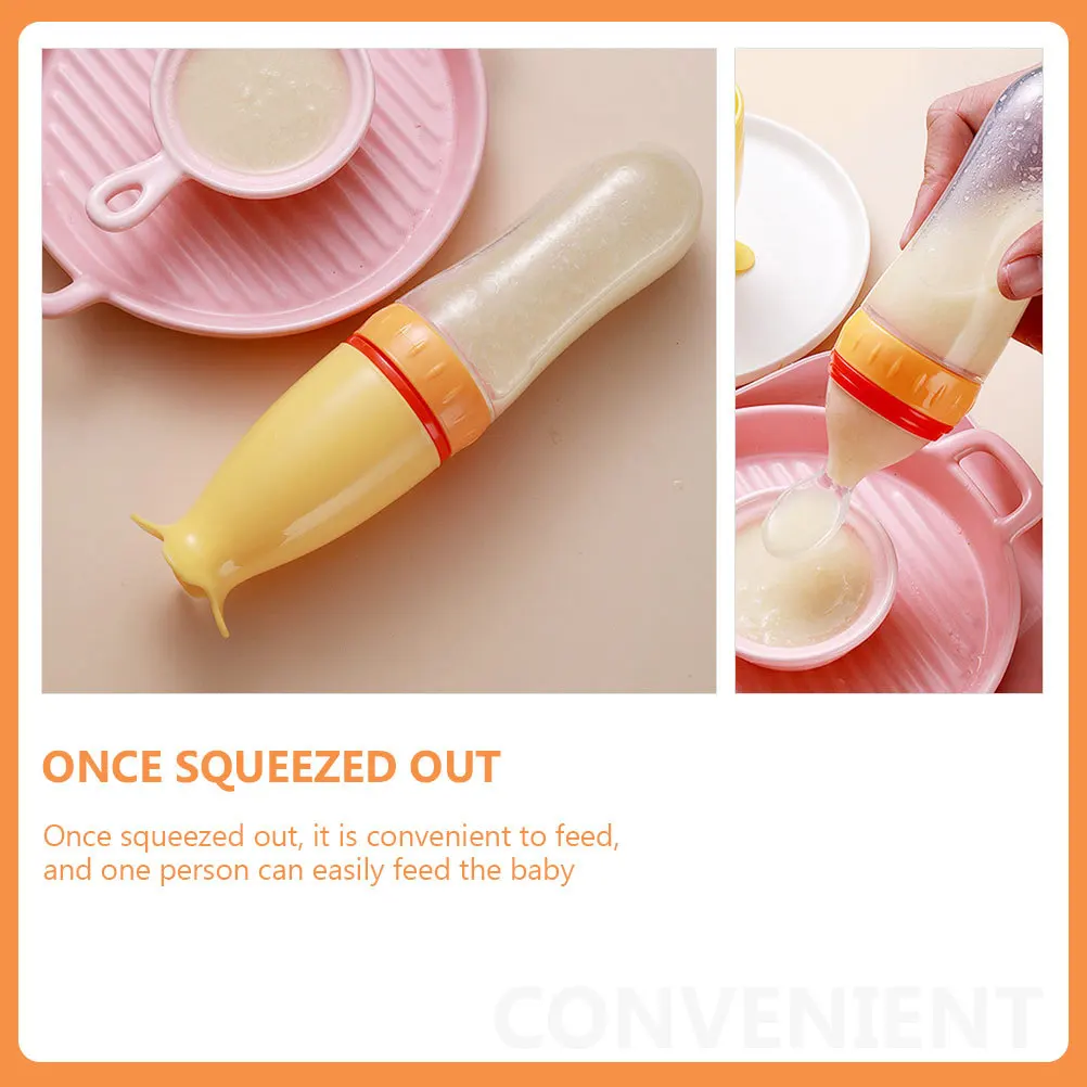 

3Pcs Baby Food Feeder Rice Paste Spoon Bottles Safe Durable Easy Carry Multifunctional Feeding Container Food Feeder
