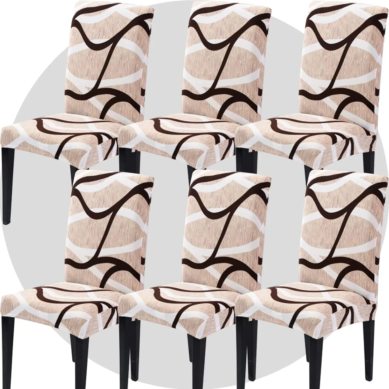 

Stretch Chair Covers Slipcovers Set Of 6 Printed Stretchable Dining Chair Slipcover Washable Removable For