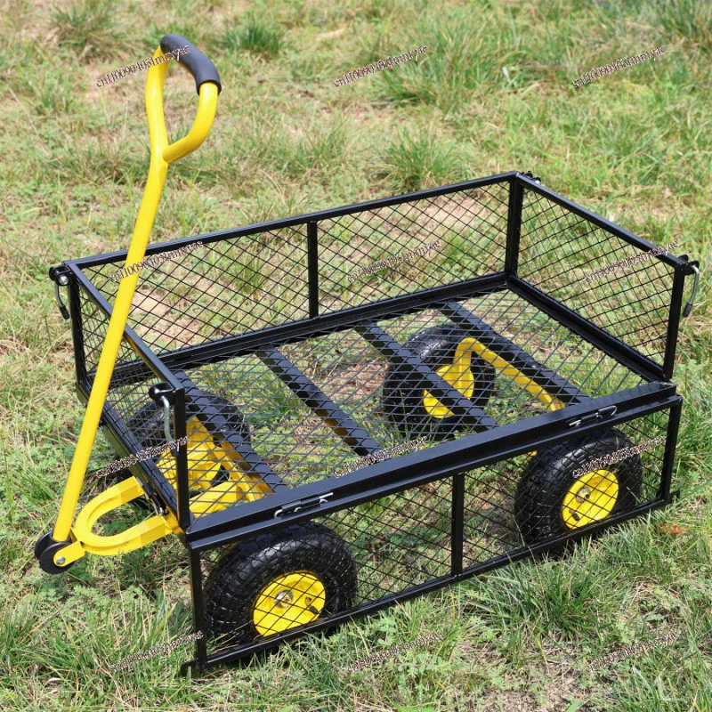 

Tool cart, trolley, flatbed trailer, foldable net, side gear removable