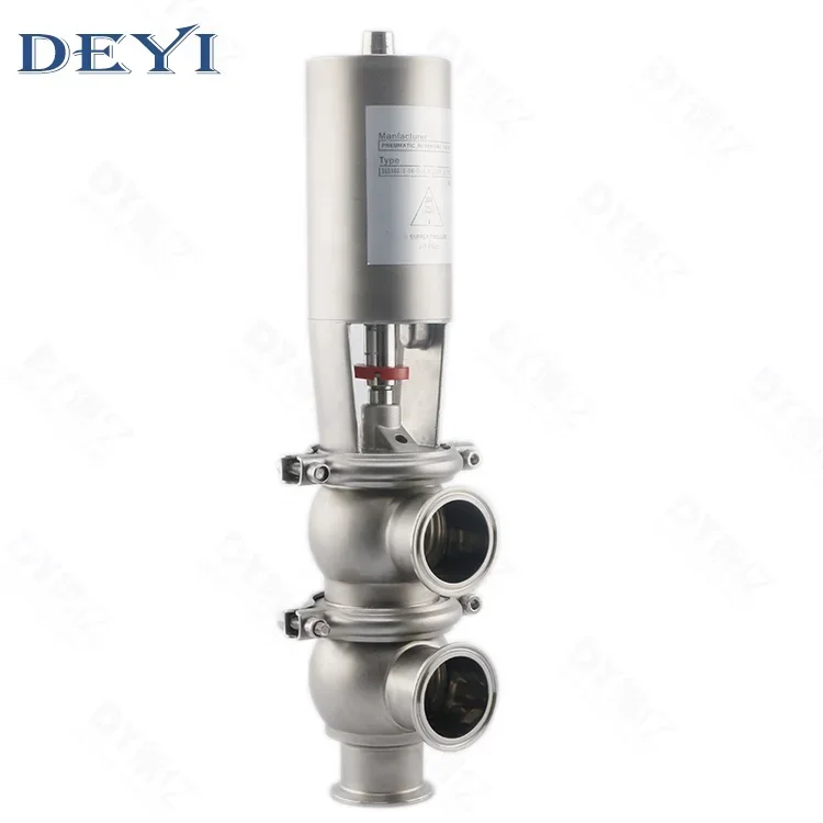 Stainless Steel Hygienic Flow Divert Valve with Control Head