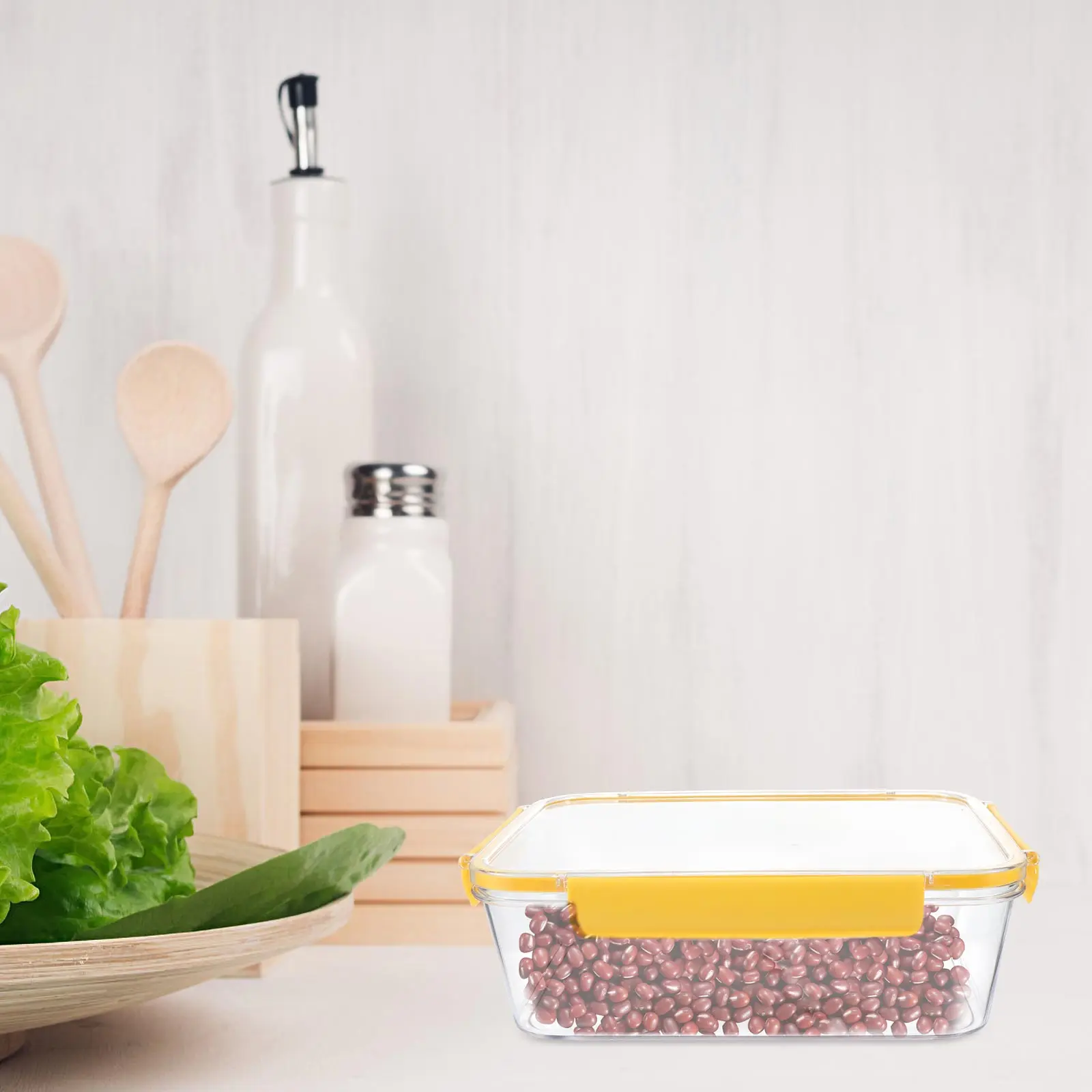 

Airtight Food Jar 3500ML Yellow Kitchen Storage Container Snack Nuts Grain Preservation Reusable Plastic Housewarming Gift