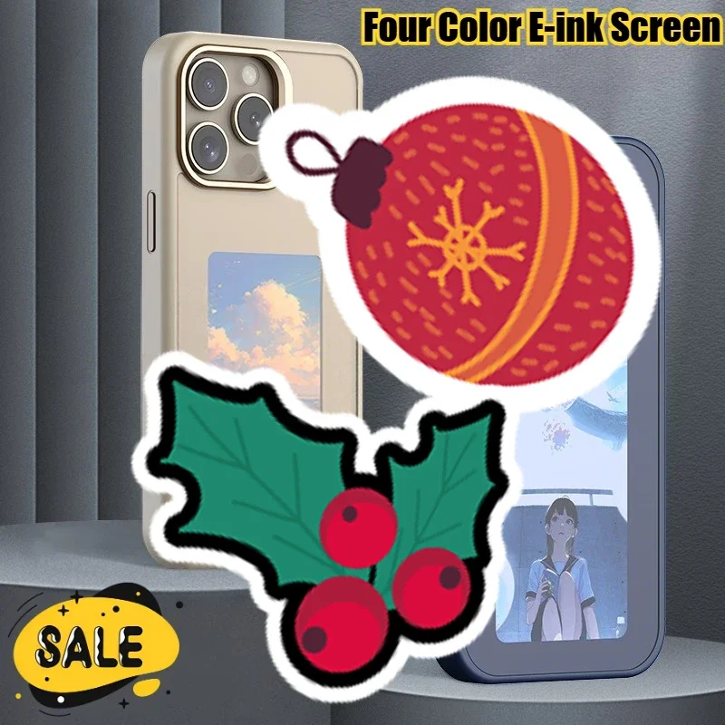 

Four Color E-ink Screen NFC Function AI Phone Case for Iphone 16 15 14 13 Pro Max DIY Cases Shockproof Anti-scratch Phone Case