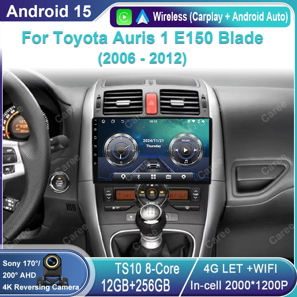 Car Radio Android For Toyota Auris 1 E150 Blade 2006-2012 Multimedia Carplay Car Stereo Autoradio Head Unit Navigation GPS WIFI