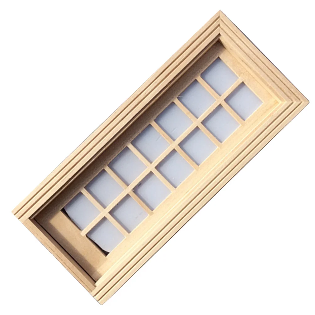 1 قطعة باب شبكي صغير خشبي شعرية الحرفية للمنزل الجنية حديقة Diy بها بنفسك زخرفة أثاث مصغر باب خشبي ديكور المنزل #3